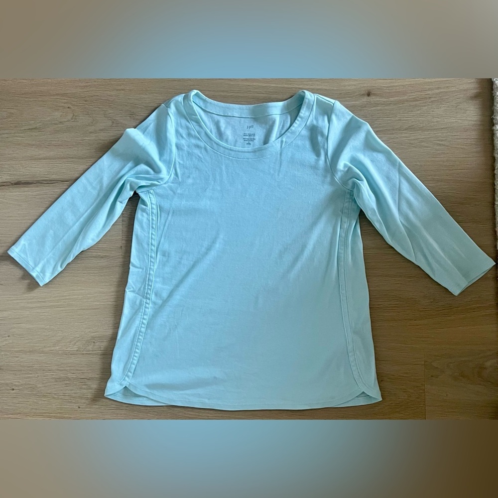 J Jill 3/4 Sleeve Mint Tee size petite small
